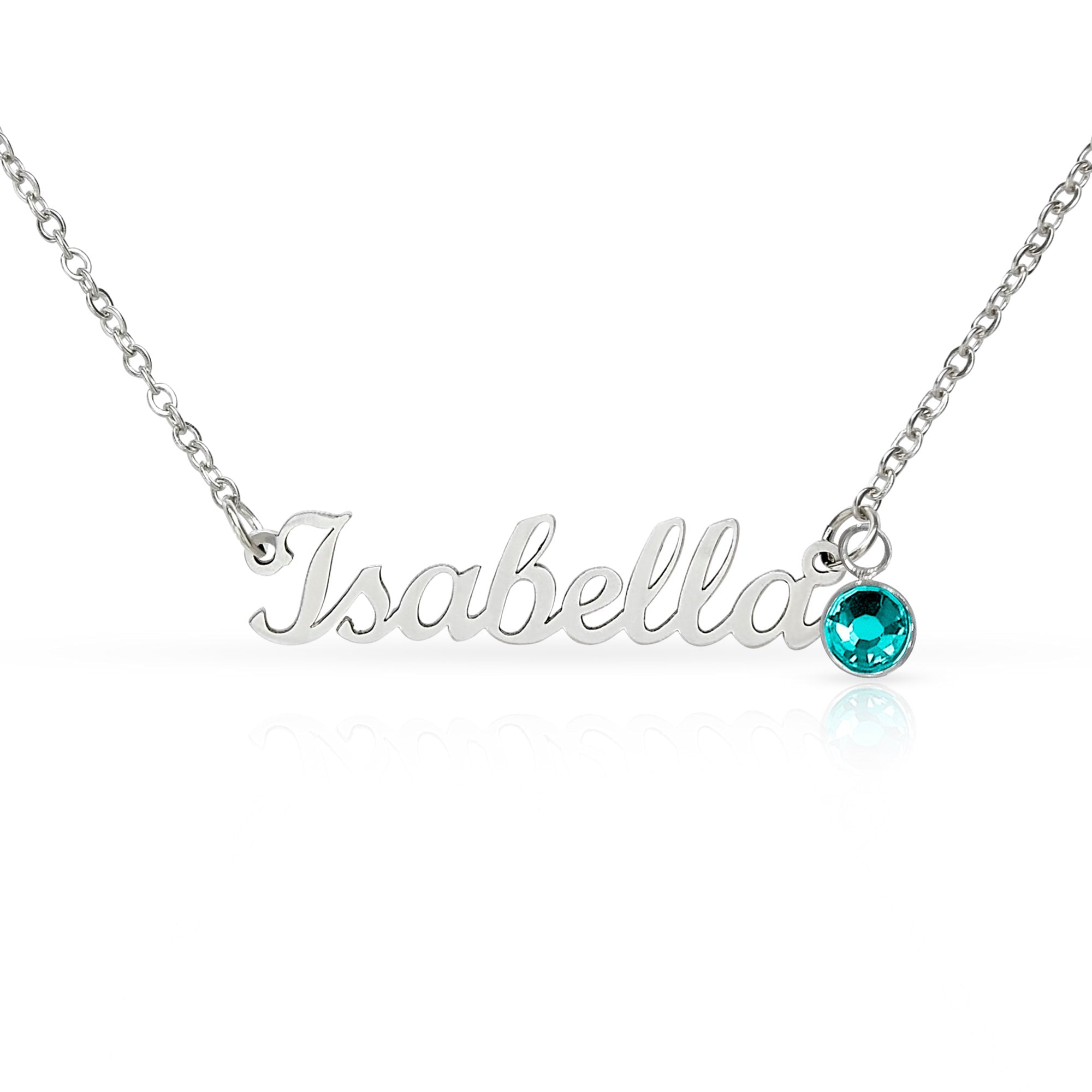 Custom Name Necklace with Birthstone | Personalized Cursive Jewelry - Jewelry, Necklaces - EpiAl's Shop