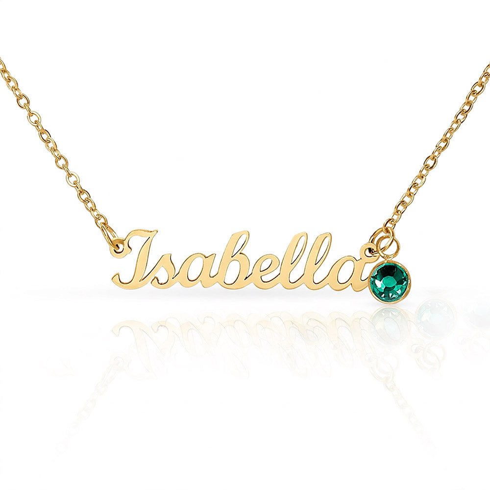 Custom Name Necklace with Birthstone | Personalized Cursive Jewelry - Jewelry, Necklaces - EpiAl's Shop