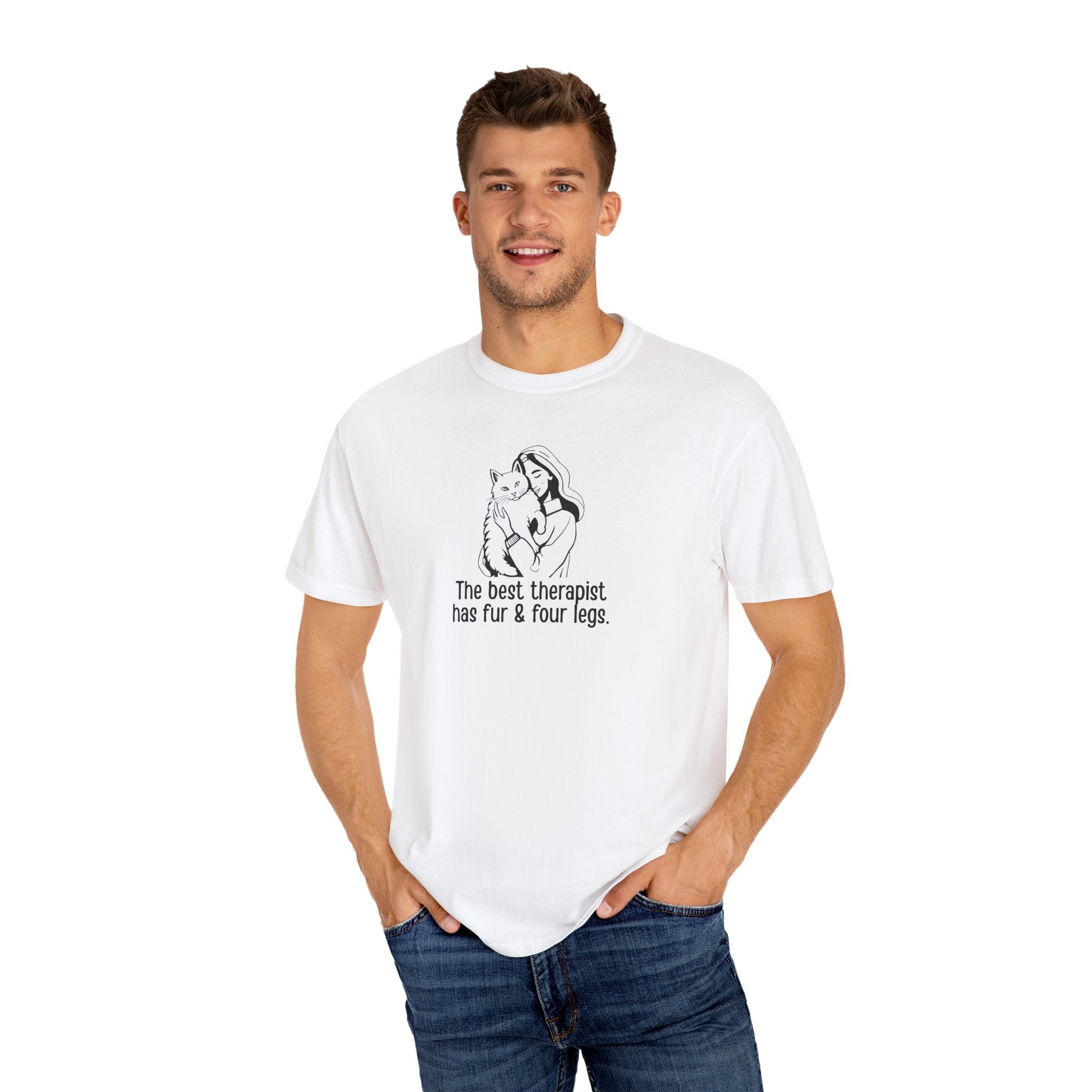 Cute Animal Therapy Unisex T-Shirt - "The Best Therapist Has Fur & Four Legs" - Clothing, T-shirts - EpiAl's Shop