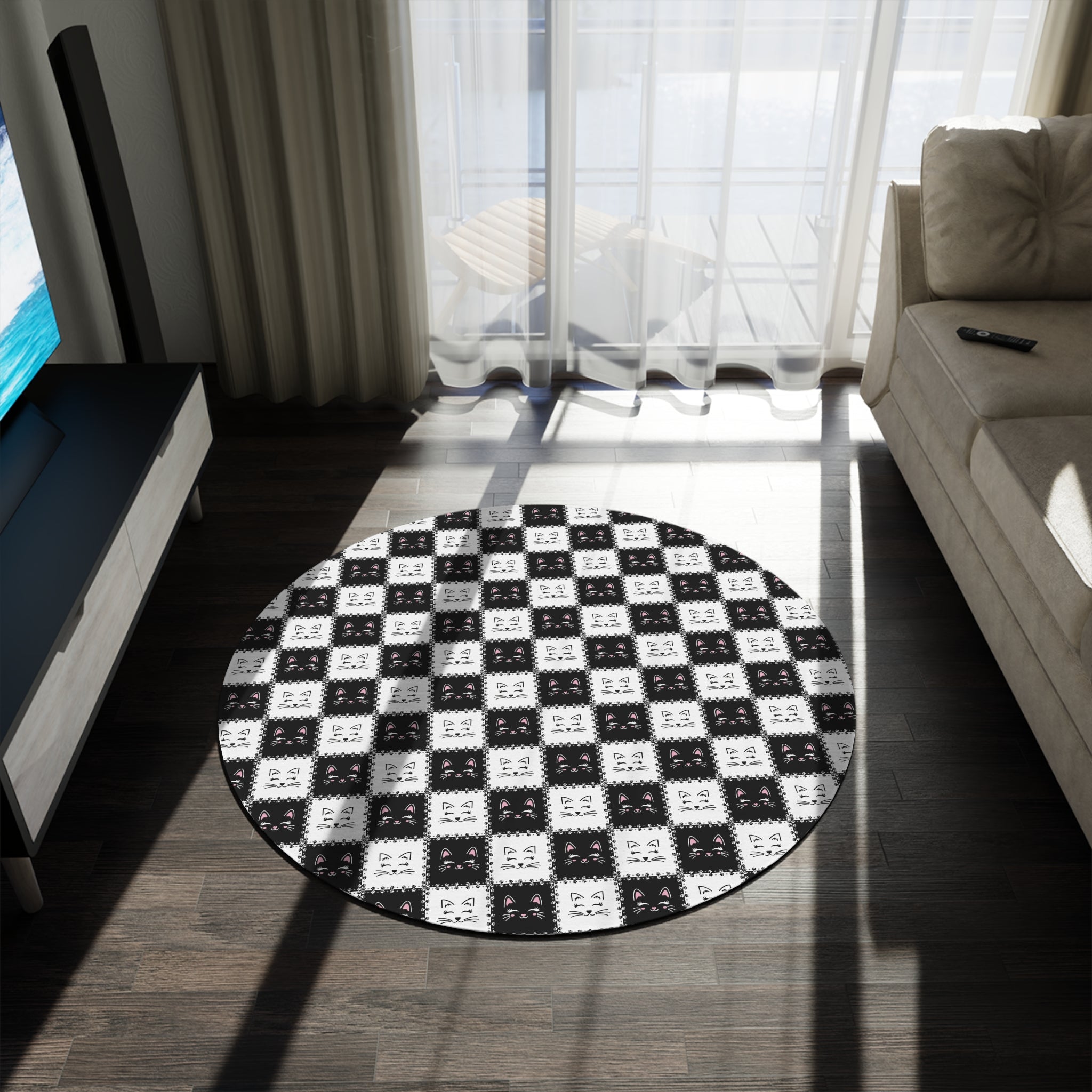 Cute Cat Faces Round Rug | Cozy Home Decor for Cat Lovers - Decor, Home, Rugs & Doormats - EpiAl's Shop