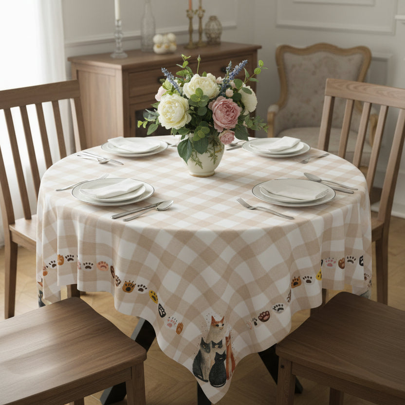 Cute Cat Family Tablecloth, Great for Country Cat Lovers - Decor, Dining, Table Decor - EpiAl's Shop