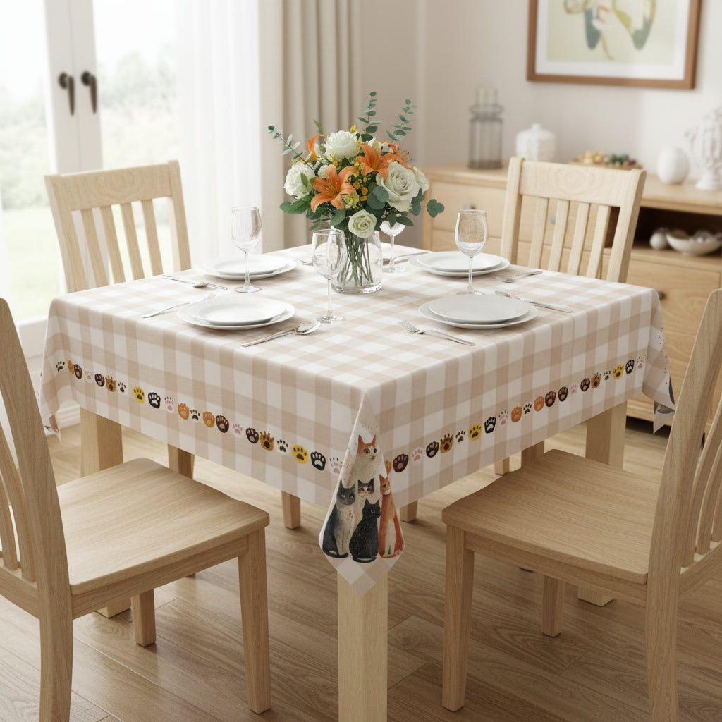 Cute Cat Family Tablecloth, Great for Country Cat Lovers - Decor, Dining, Table Decor - EpiAl's Shop