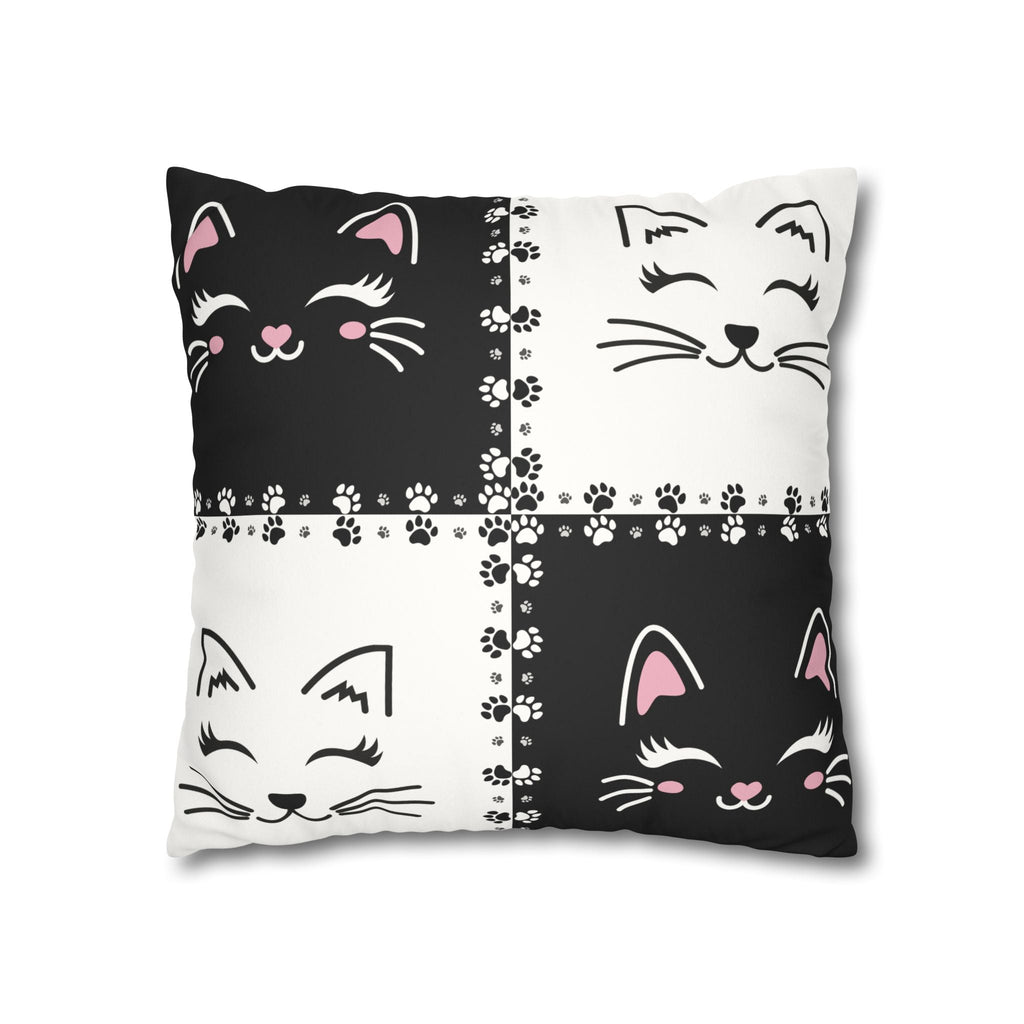 Cute Cat Faux Suede Pillowcase - Decorative Cushion Cover for Cat Lovers - Decor, Home, Pillows - EpiAl's Shop