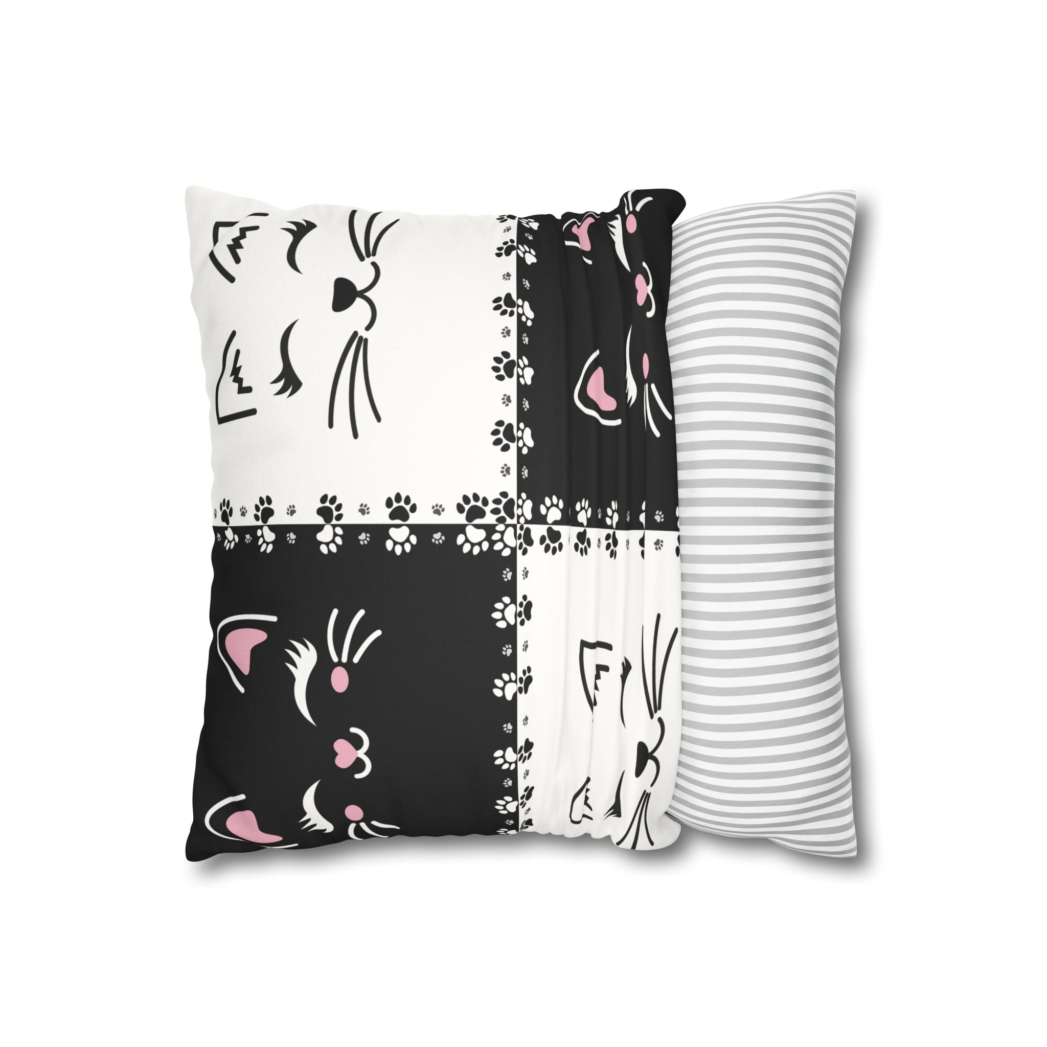 Cute Cat Faux Suede Pillowcase - Decorative Cushion Cover for Cat Lovers - Decor, Home, Pillows - EpiAl's Shop