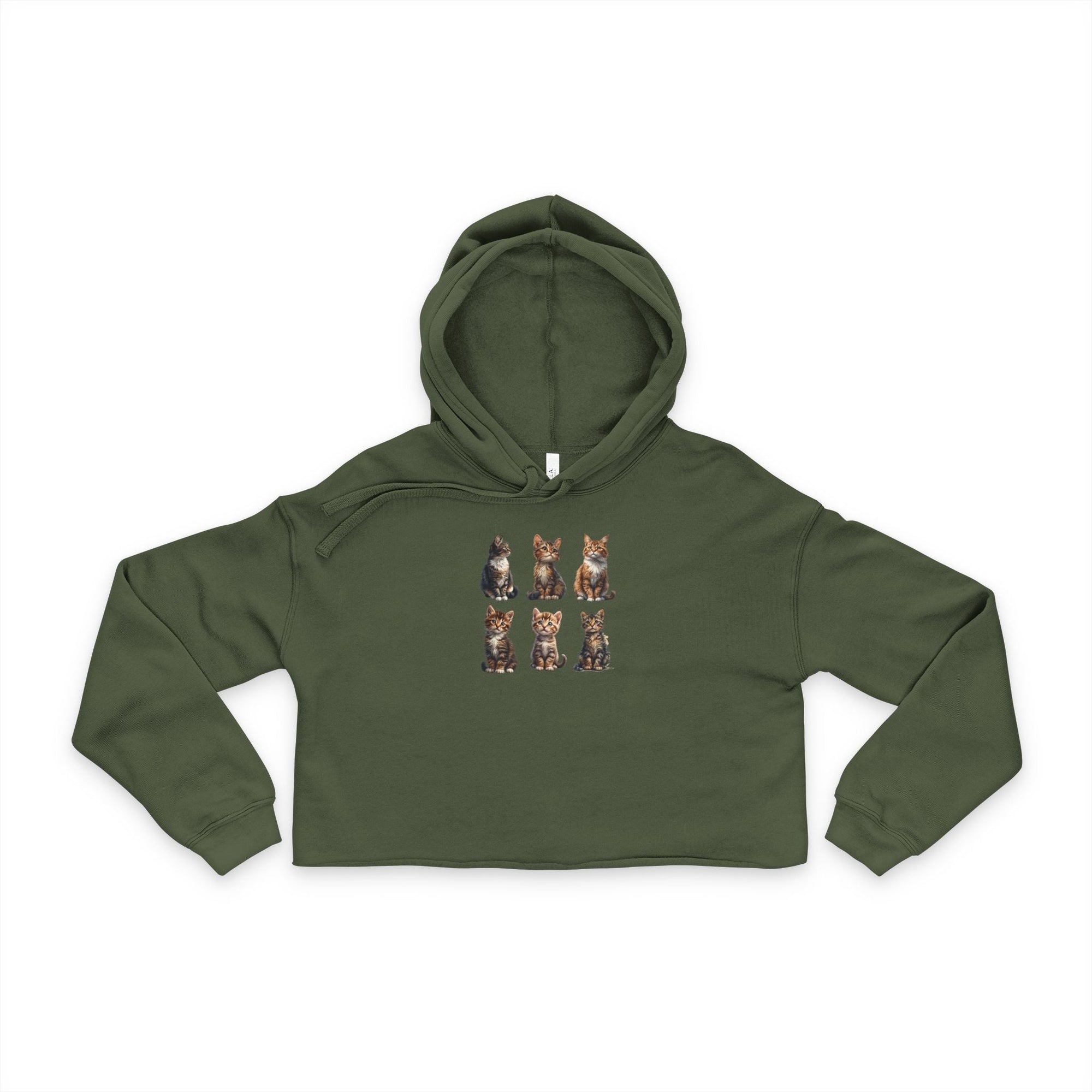 Cute Cat Graphic Cropped Hoodie - Clothing, Sweatshirts, Crop - EpiAl's Shop