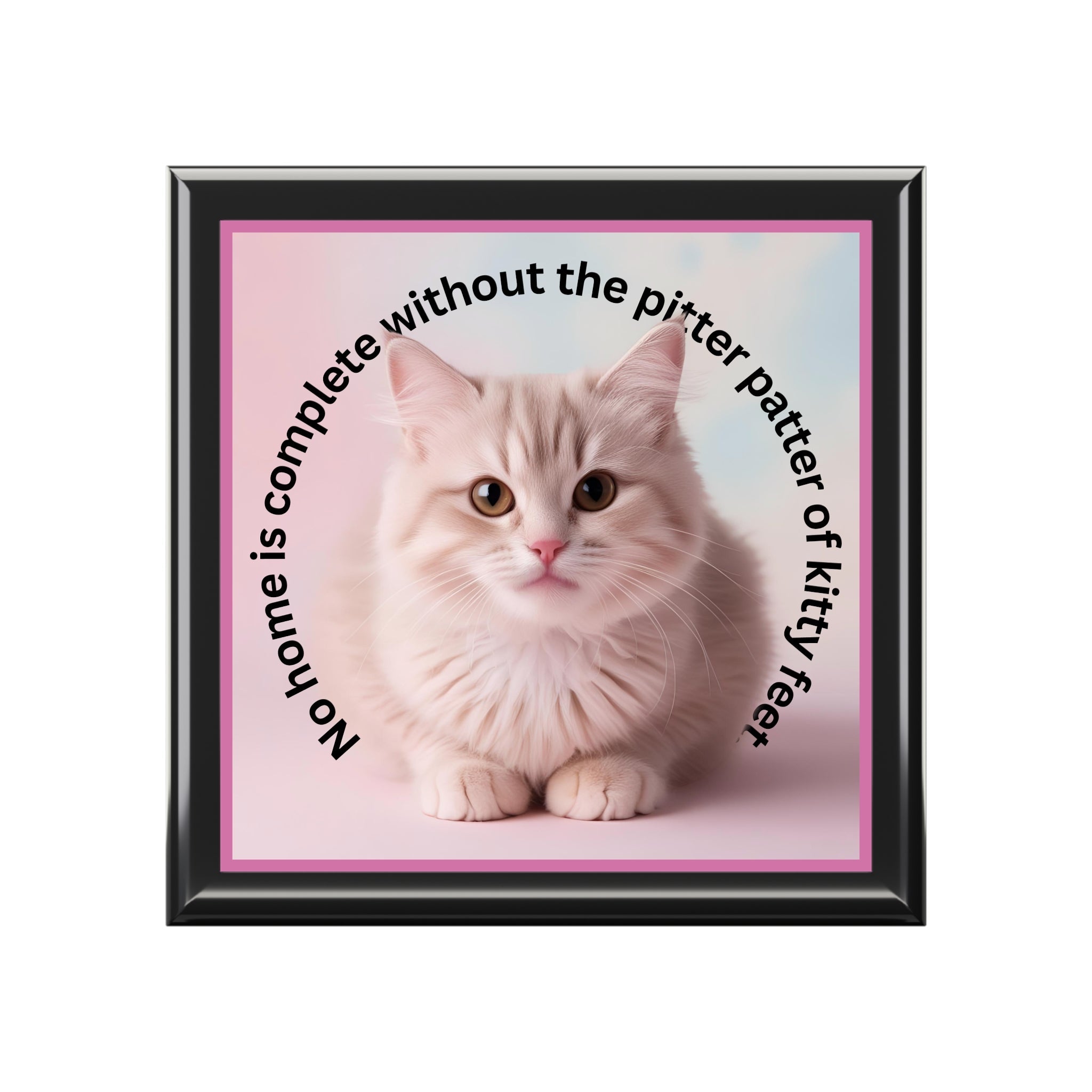 Cute Cat Jewelry Box - "No Home is Complete without the Pitter Patter of Kitty Feet" - Decor, Bedroom, Jewelry Boxes - EpiAl's Shop