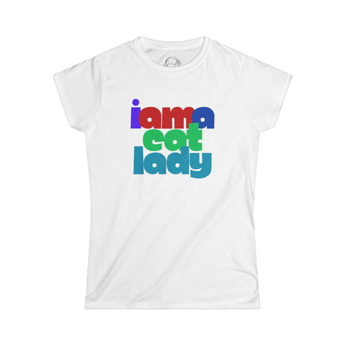 Cute Cat Lady Graphic Softstyle T-Shirt - Clothing, T-shirts - EpiAl's Shop