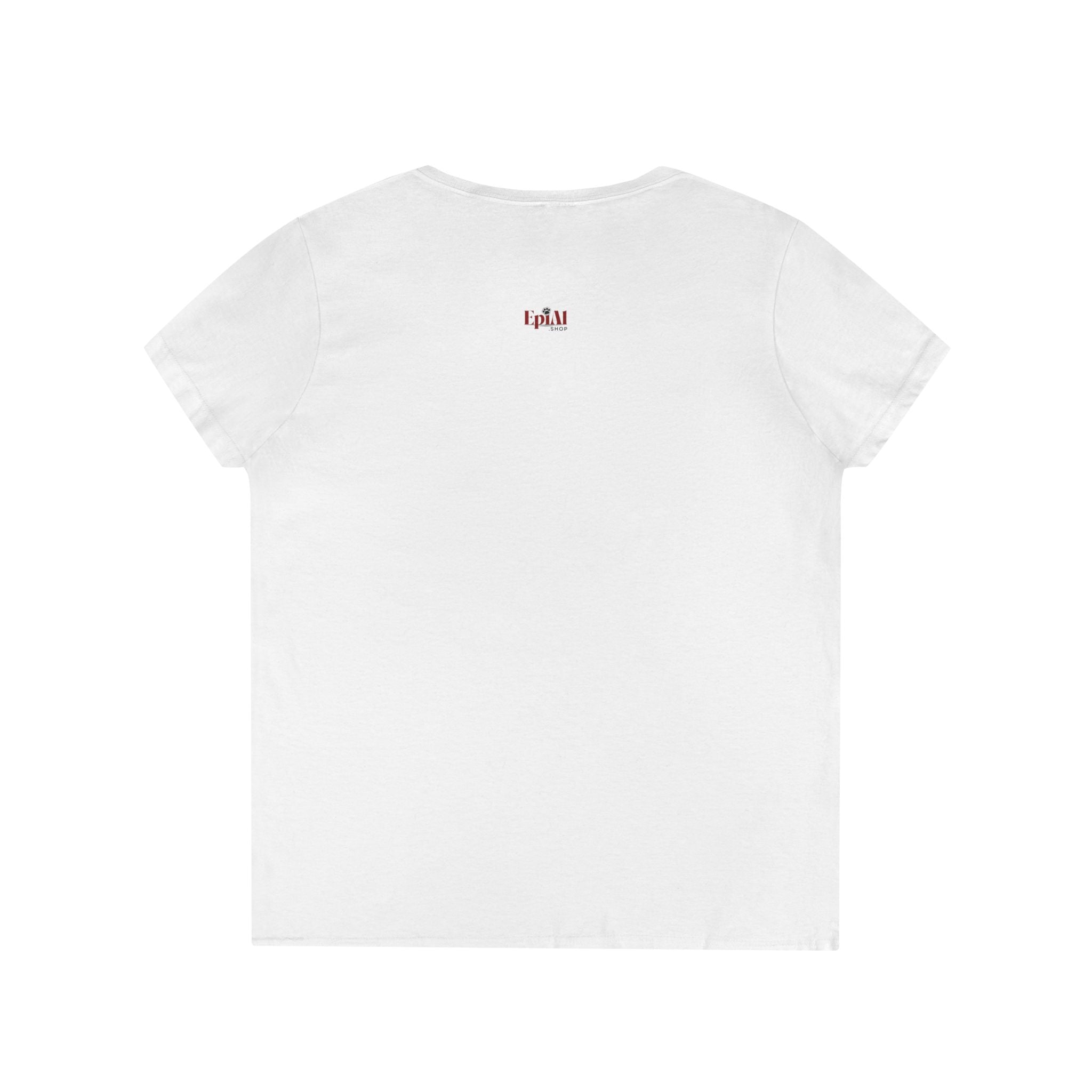 Cute Cat V - Neck T-Shirt - Casual Tee for Cat Lovers - Clothing, T-shirts - EpiAl's Shop