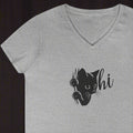 Cute Cat V - Neck T-Shirt - Casual Tee for Cat Lovers - Clothing, T-shirts - EpiAl's Shop
