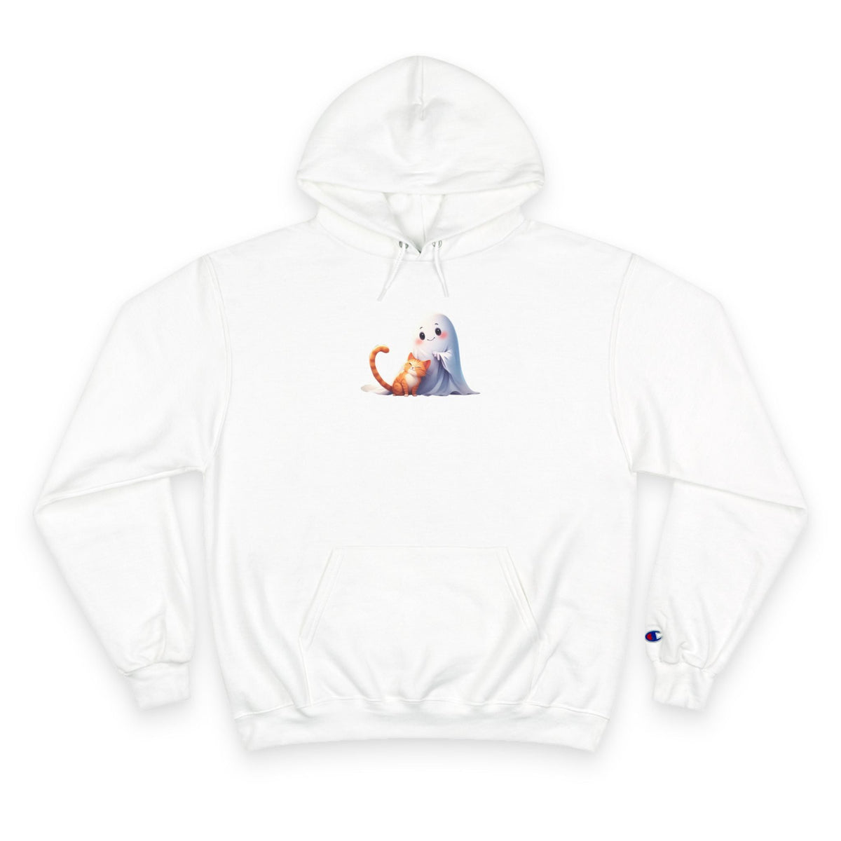 Cute Ghost & Kitty Champion Hoodie - Cozy Sweatshirt - Clothing, Hoodies - EpiAl's Shop