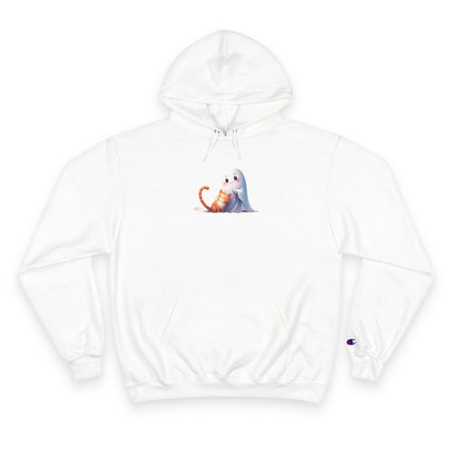 Cute Ghost & Kitty Champion Hoodie - Cozy Sweatshirt - Clothing, Hoodies - EpiAl's Shop