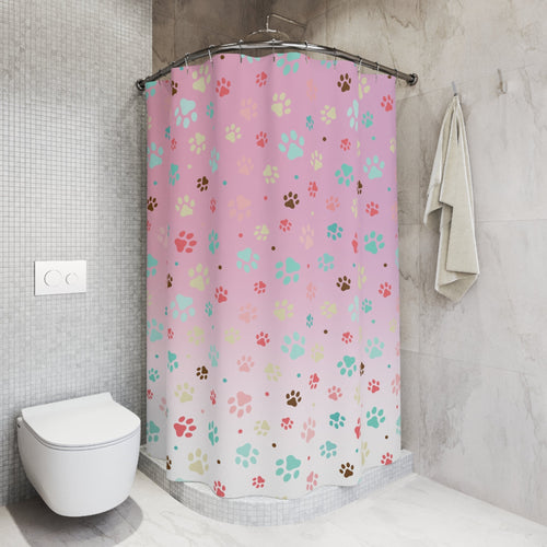 Cute Paw Print Shower Curtain for Pet Lovers - Decor, Bathroom, Shower Curtains - EpiAl's Shop