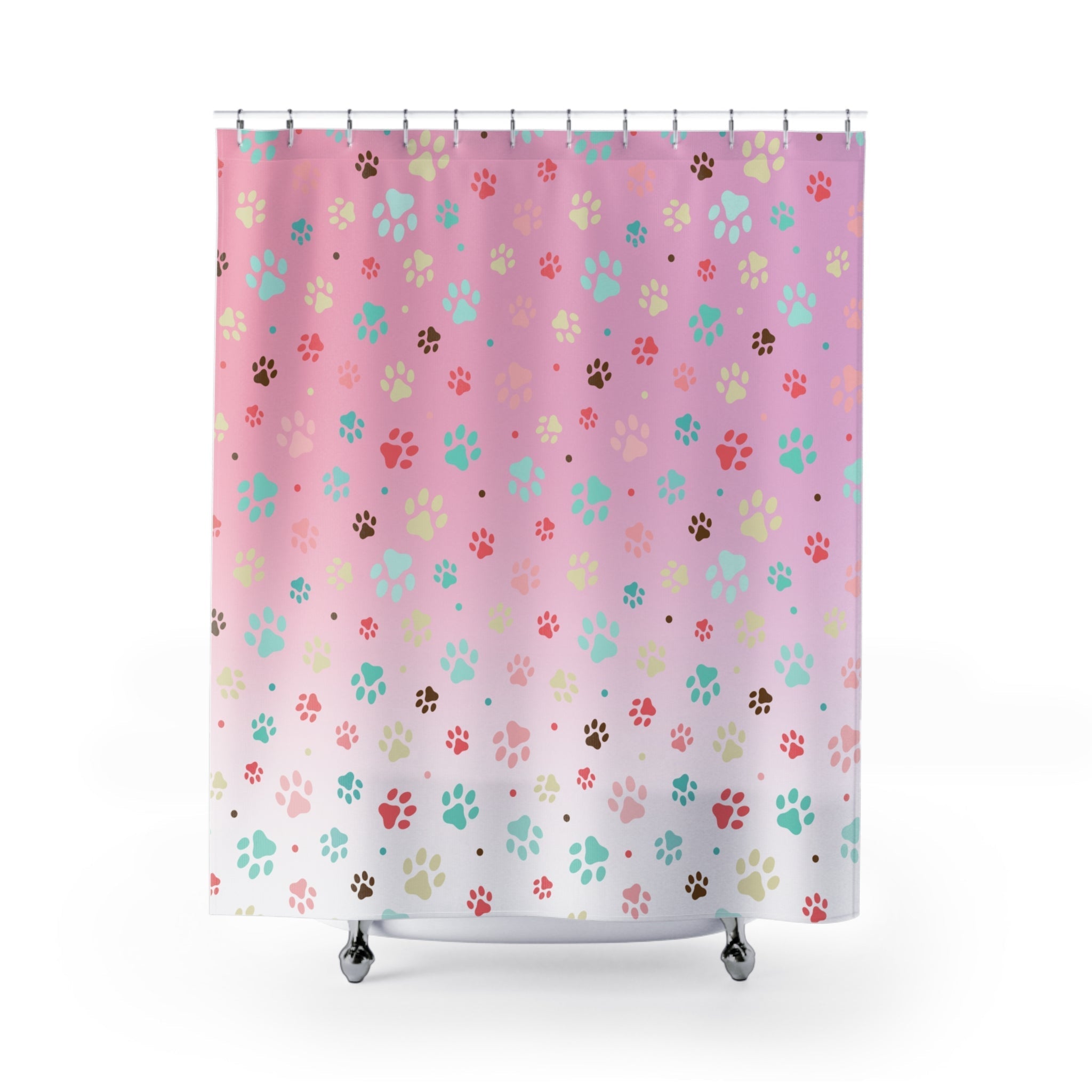 Cute Paw Print Shower Curtain for Pet Lovers - Decor, Bathroom, Shower Curtains - EpiAl's Shop