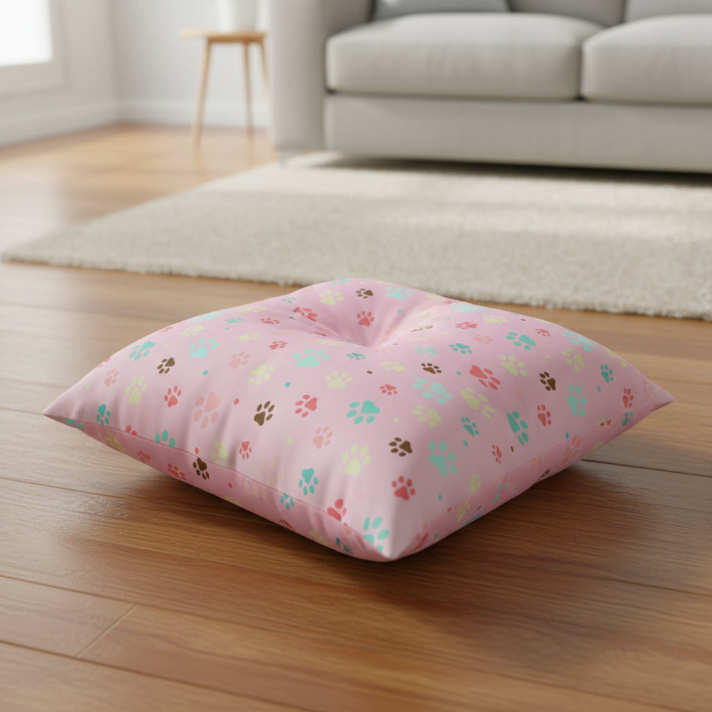Cute Pet Paw Print Tufted Floor Pillow - Decor, Home, Pillows - EpiAl's Shop