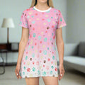 Cute Pink Paw Print T-Shirt Dress for Pet Lovers - Clothing, Dresses & Skirts - EpiAl's Shop