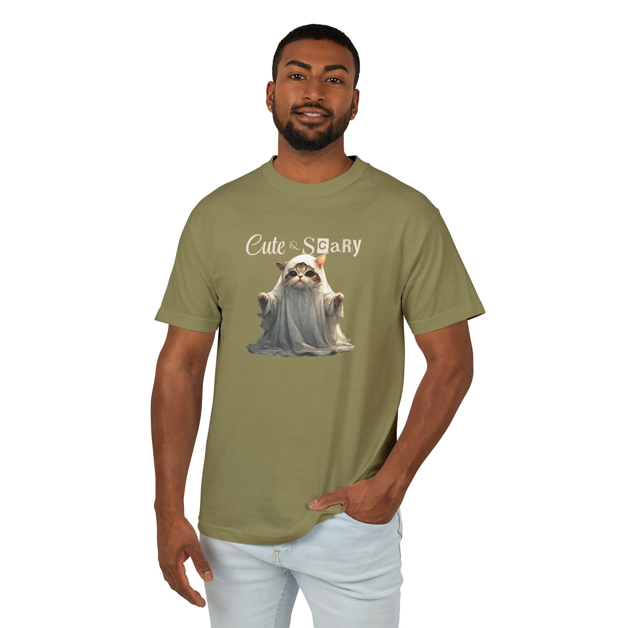 Cute & Scary Ghost Kitty Unisex Tee, Halloween Shirt - Clothing, T-shirts - EpiAl's Shop