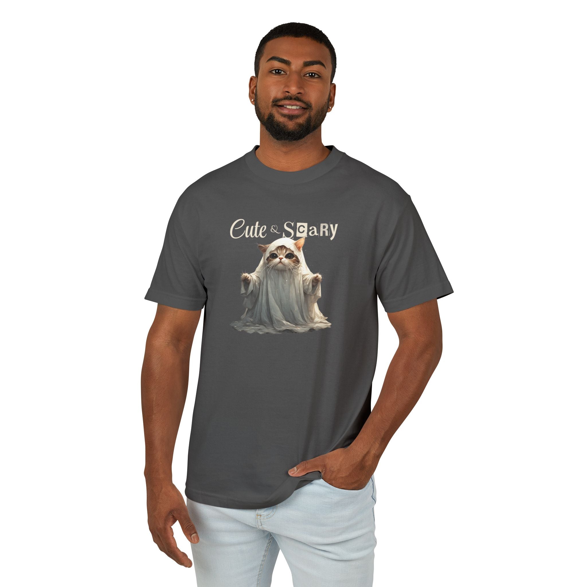 Cute & Scary Ghost Kitty Unisex Tee, Halloween Shirt - Clothing, T-shirts - EpiAl's Shop