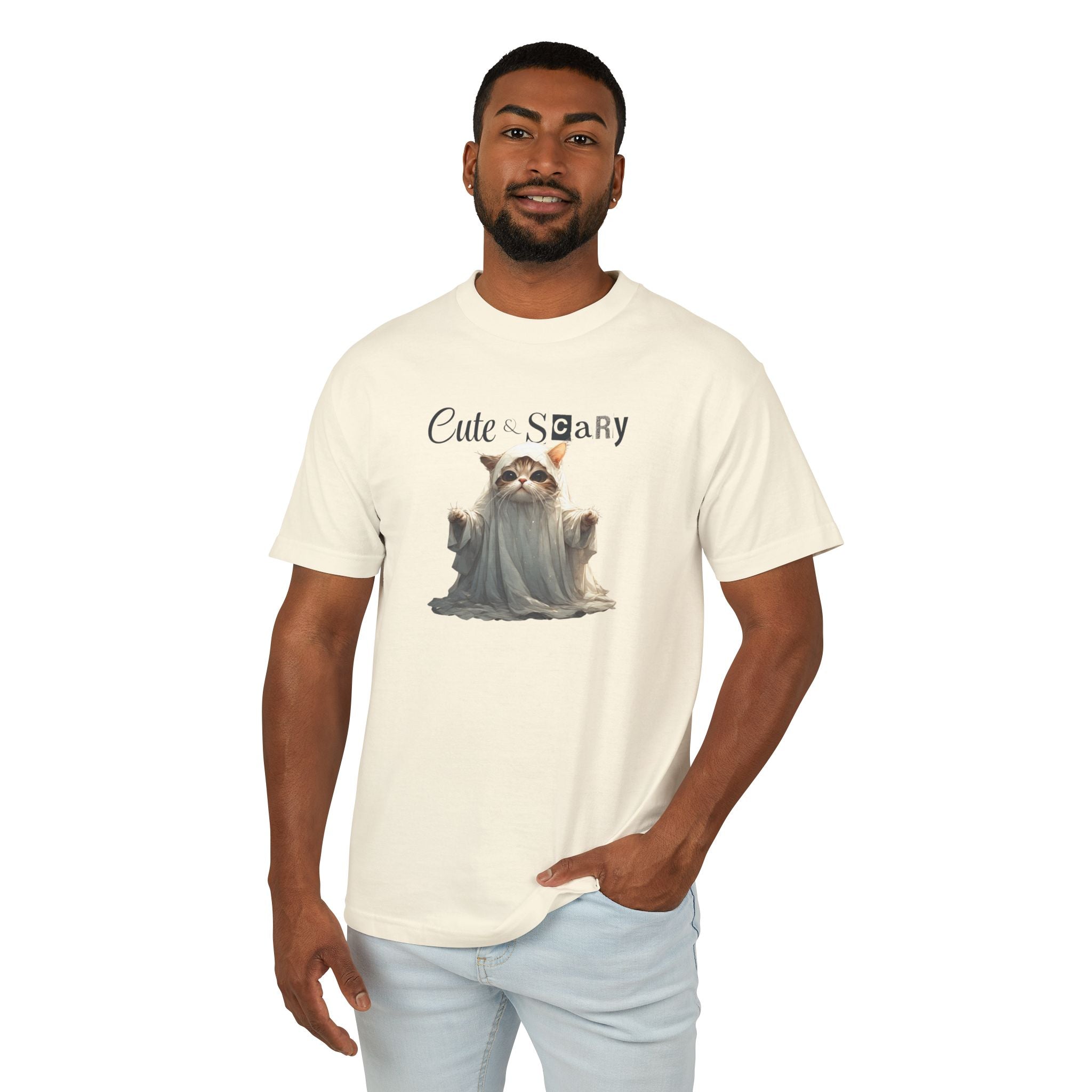 Cute & Scary Ghost Kitty Unisex Tee, Halloween Shirt - Clothing, T-shirts - EpiAl's Shop