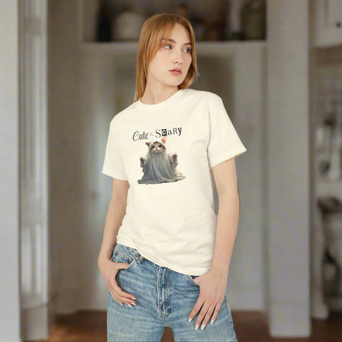 Cute & Scary Ghost Kitty Unisex Tee, Halloween Shirt - Clothing, T-shirts - EpiAl's Shop