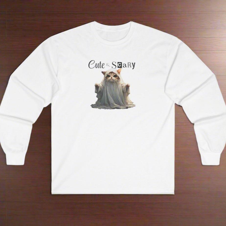 Cute & Scary Long Sleeve Tee, Halloween Shirt - Clothing, T-shirts, Long - Sleeve - EpiAl's Shop