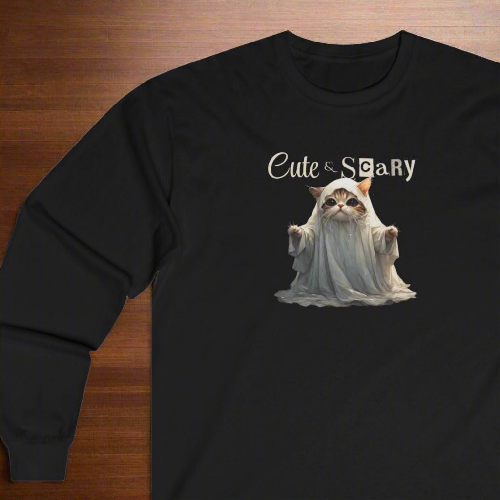 Cute & Scary Long Sleeve Tee, Halloween Shirt - Clothing, T-shirts, Long - Sleeve - EpiAl's Shop