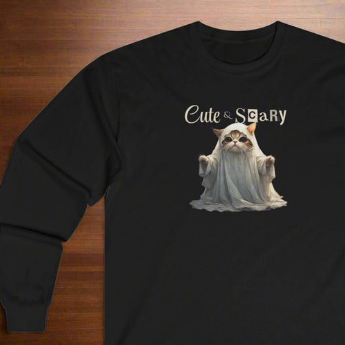 Cute & Scary Long Sleeve Tee, Halloween Shirt - Clothing, T-shirts, Long - Sleeve - EpiAl's Shop