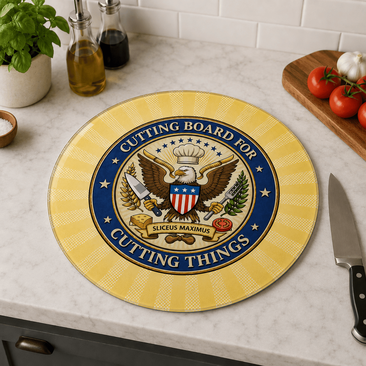 Cutting Board for Cutting Things | Funny Round Glass Cutting Board - Boards & Trays, Cutting - EpiAl's Shop
