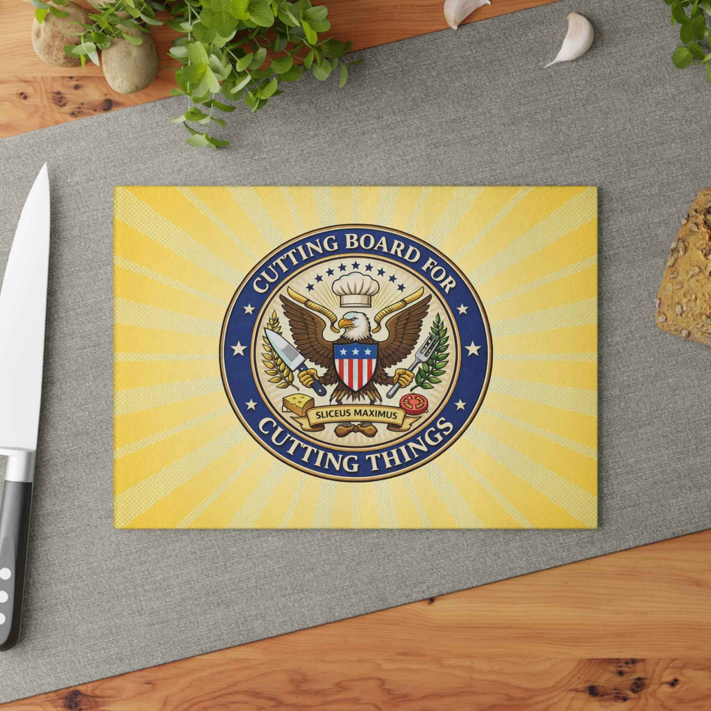 “Cutting Board for Cutting Things” Glass Board — Sliceus Maximus Edition - Boards & Trays, Cutting - EpiAl's Shop
