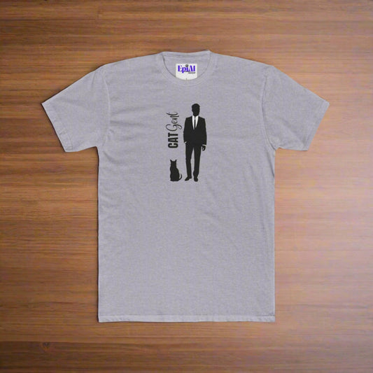 Dapper Cat Gent Men's Cotton Crew Tee - T - Shirt - Epileptic Al’s Shop