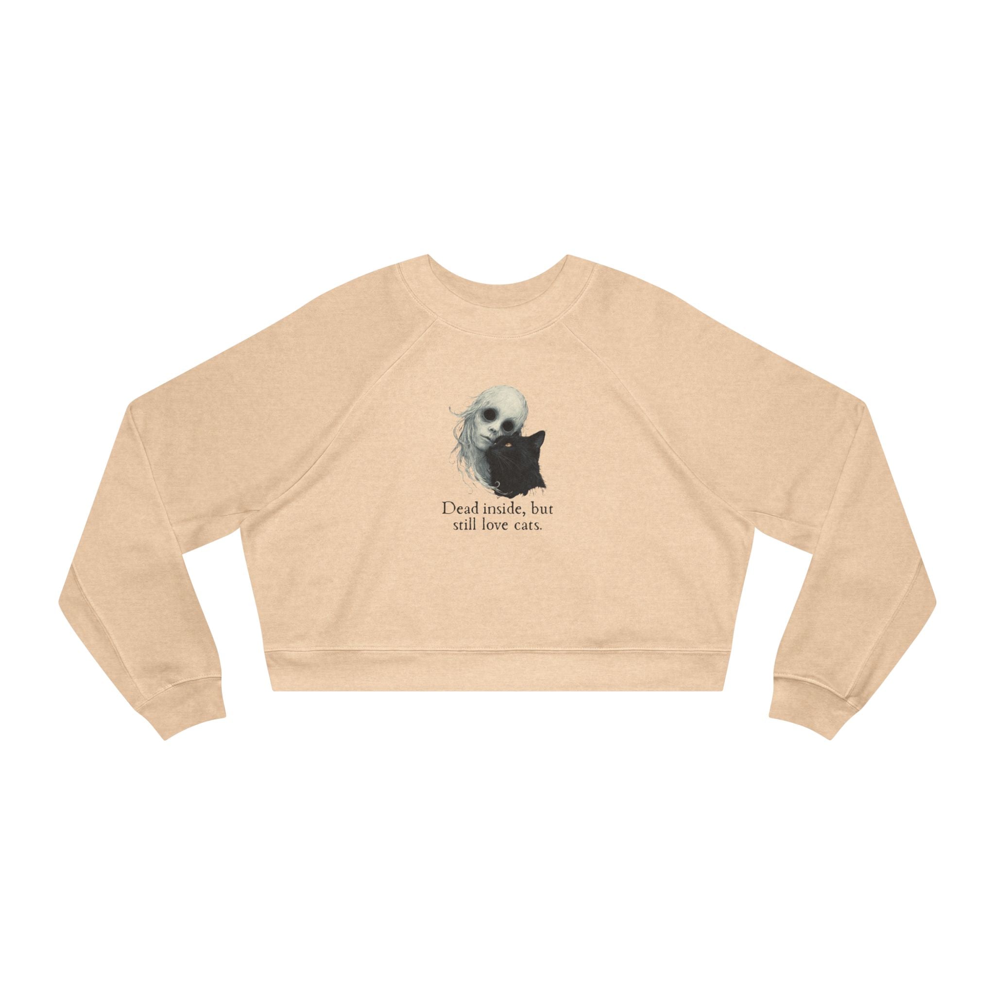 Dead Inside Cat Lover Cropped Fleece Pullover - Clothing, Sweatshirts, Crop - EpiAl's Shop