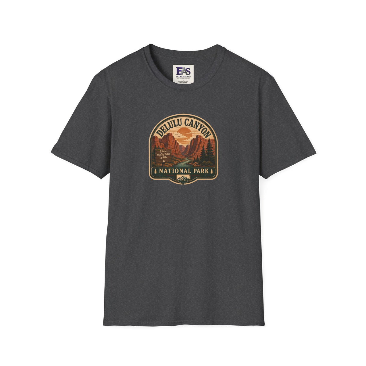 Delulu Canyon National Park Unisex T-Shirt | Funny Retro National Park Parody Tee - Clothing, Unisex, T-Shirts - EpiAl's Shop