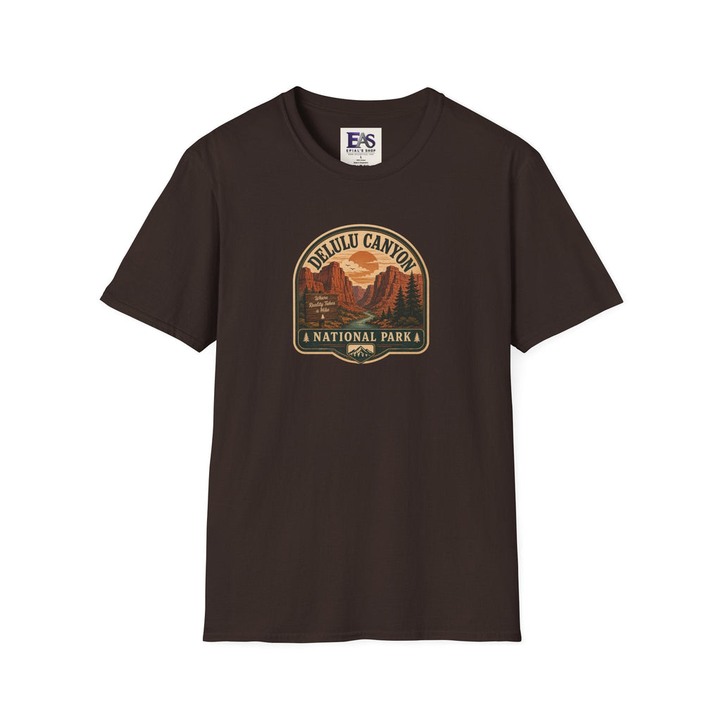 Delulu Canyon National Park Unisex T-Shirt | Funny Retro National Park Parody Tee - Clothing, Unisex, T-Shirts - EpiAl's Shop