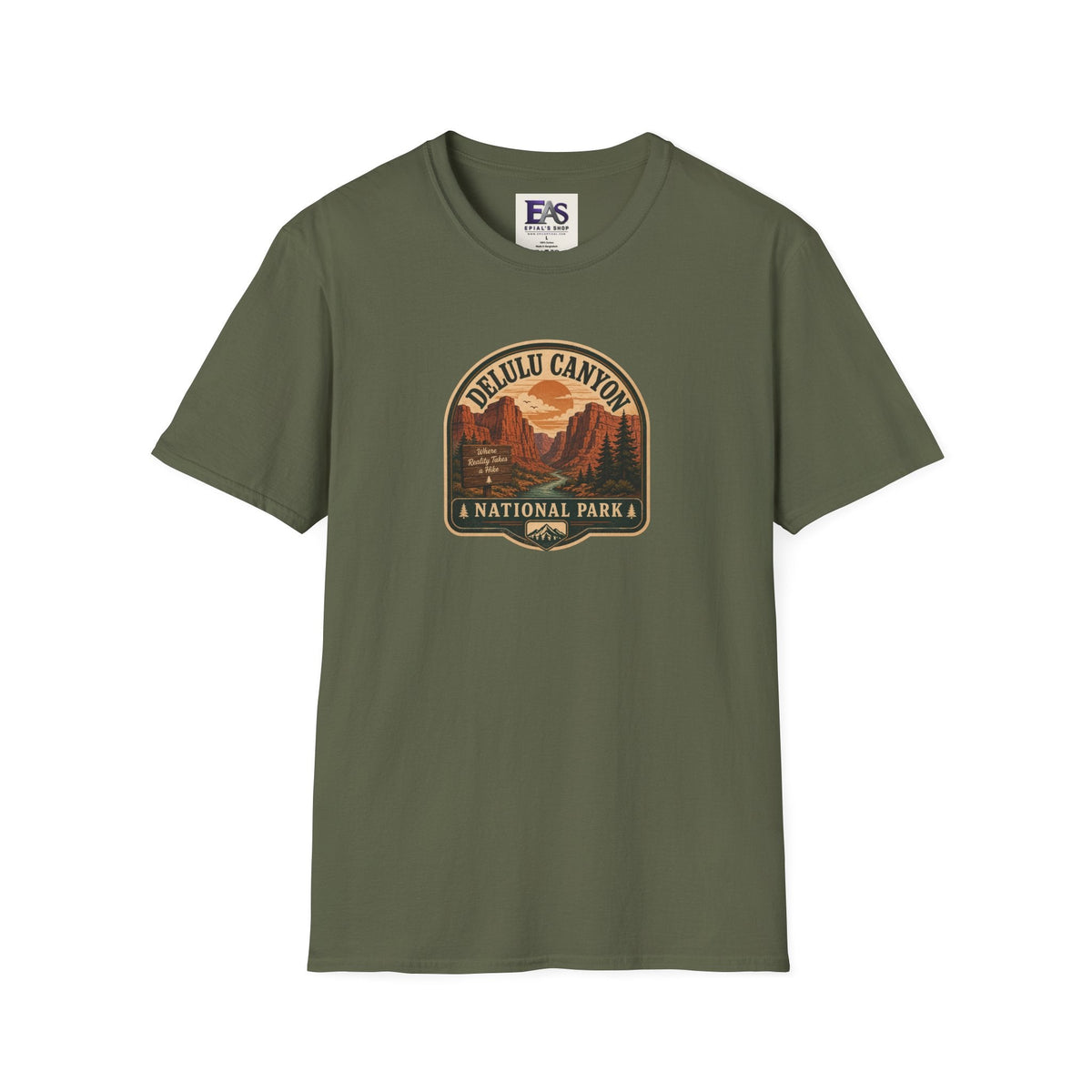 Delulu Canyon National Park Unisex T-Shirt | Funny Retro National Park Parody Tee - Clothing, Unisex, T-Shirts - EpiAl's Shop
