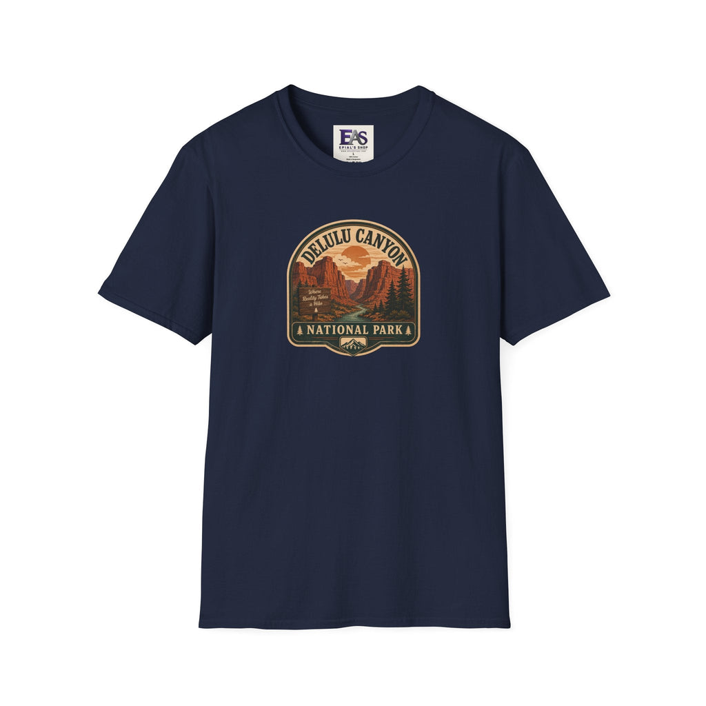 Delulu Canyon National Park Unisex T-Shirt | Funny Retro National Park Parody Tee - Clothing, Unisex, T-Shirts - EpiAl's Shop