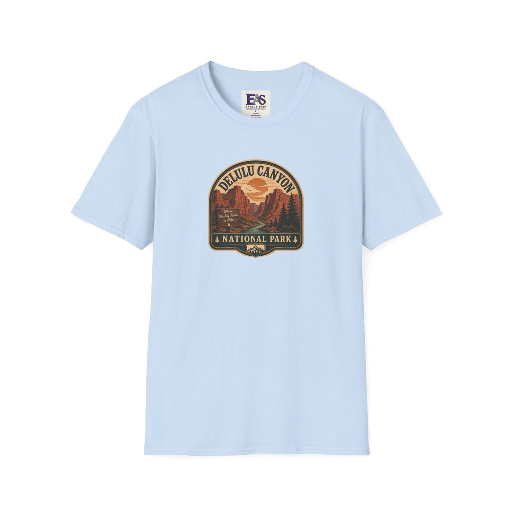 Delulu Canyon National Park Unisex T-Shirt | Funny Retro National Park Parody Tee - Clothing, Unisex, T-Shirts - EpiAl's Shop