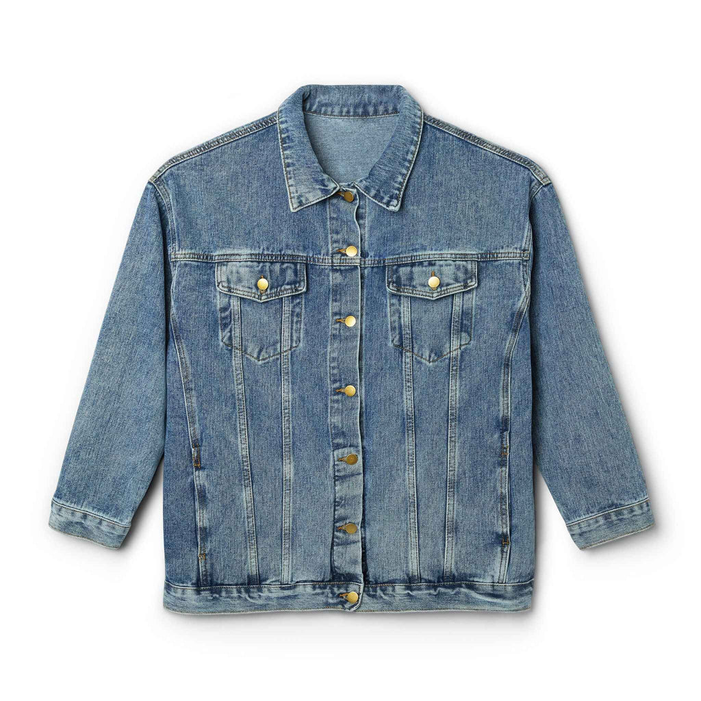 Denim Jacket — 'Tougher Attitude' Retro Patch Women's Jean Jacket - Clothing, Women, Jackets - EpiAl's Shop