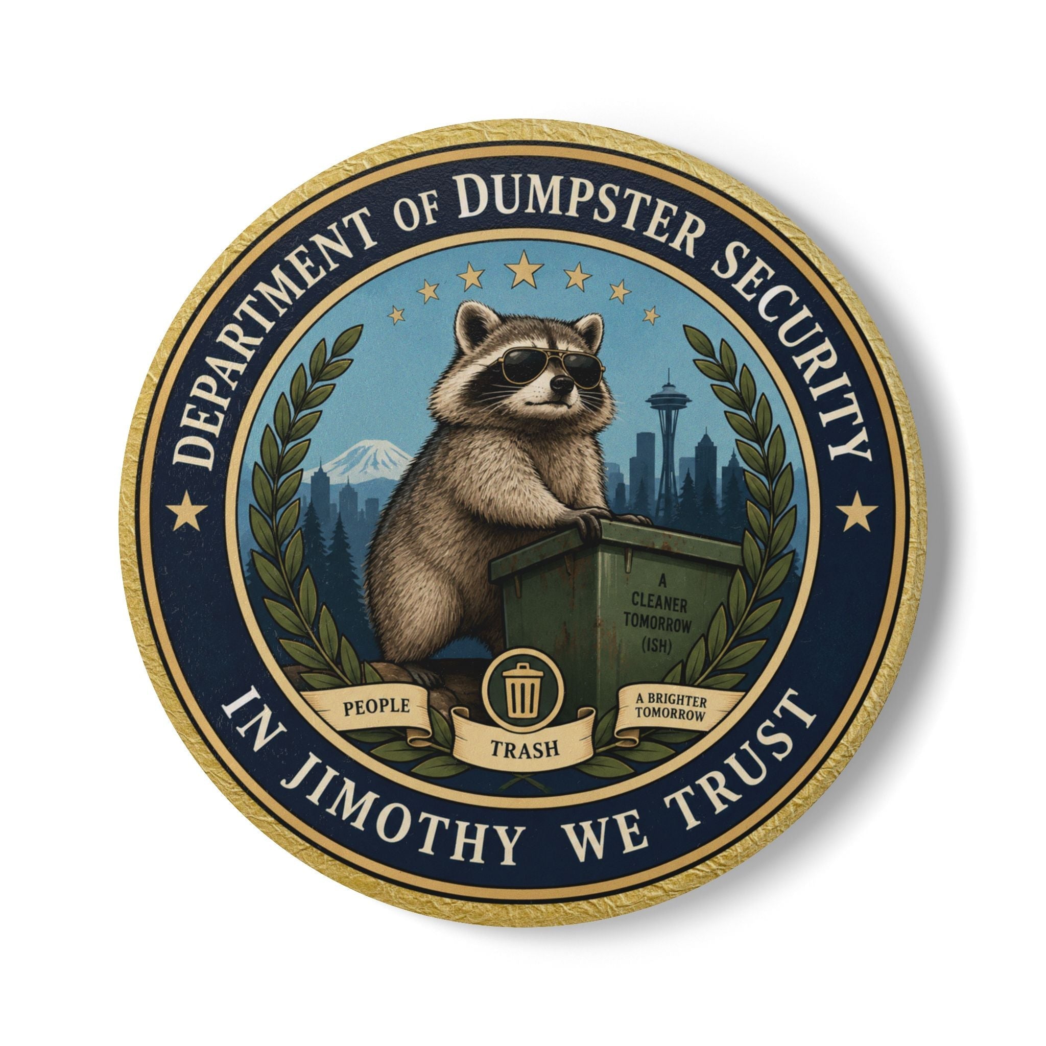 Department of Dumpster Security Jimothy Ceramic Coaster - Decor, Coasters - EpiAl's Shop
