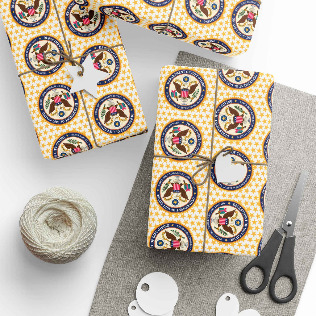 Department of Gift-Giving Wrapping Paper | Faux Government Seal Retro Gift Wrap - Gift Wrap, Paper - EpiAl's Shop