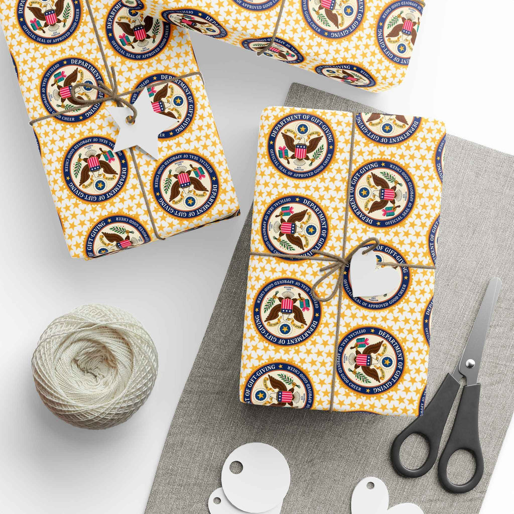 Department of Gift-Giving Wrapping Paper | Faux Government Seal Retro Gift Wrap - Gift Wrap, Paper - EpiAl's Shop