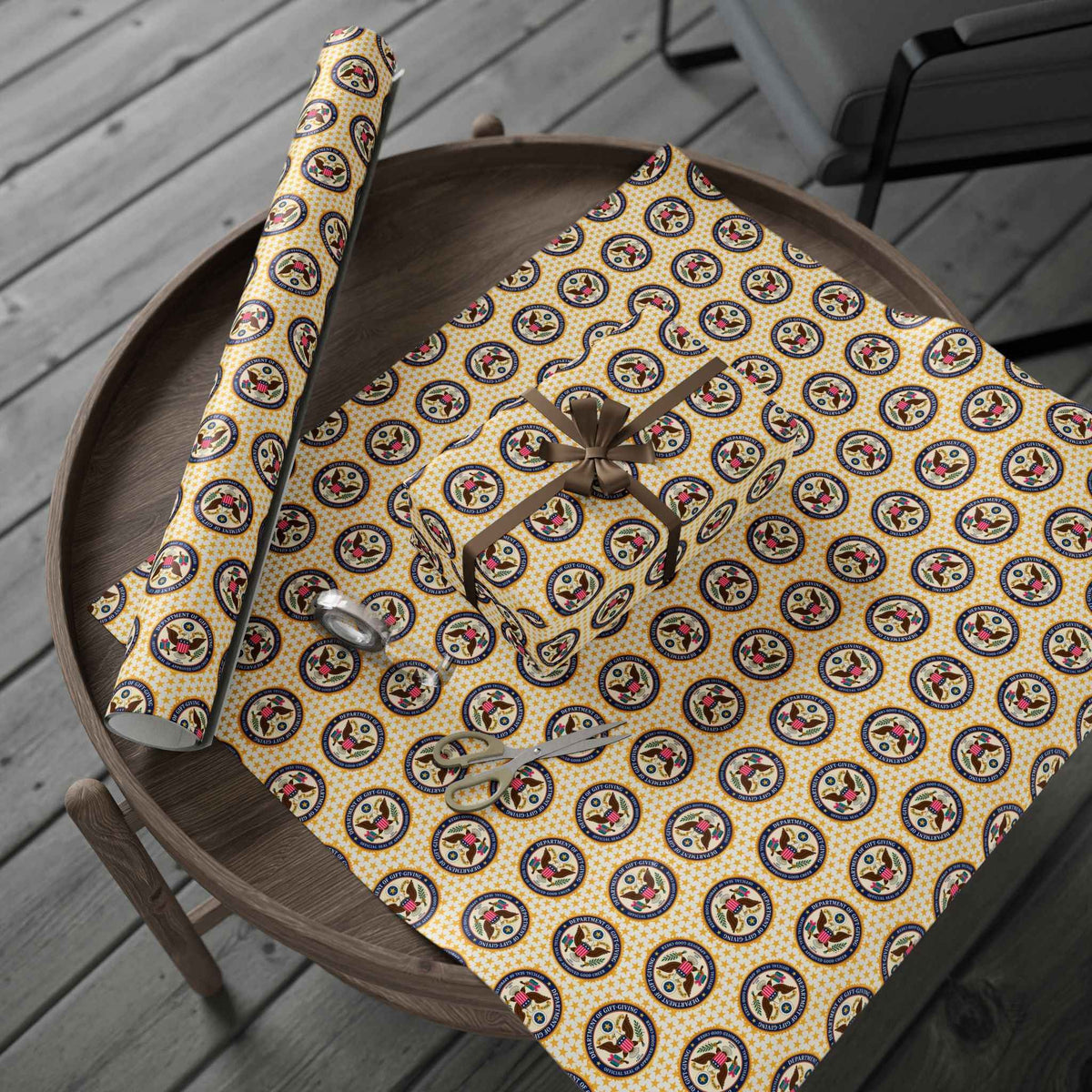 Department of Gift-Giving Wrapping Paper | Faux Government Seal Retro Gift Wrap - Gift Wrap, Paper - EpiAl's Shop