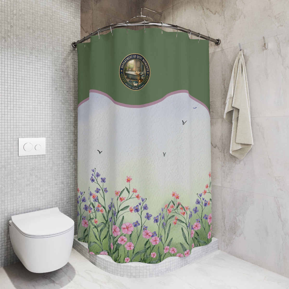 Department of Quiet Moments Botanical Shower Curtain - Decor, Curtains, Shower - EpiAl's Shop