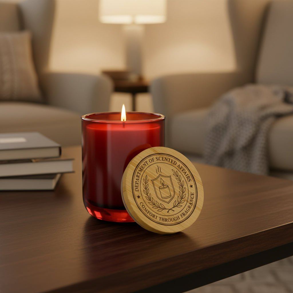 Department of Scented Affairs Soy 14 oz Candle with Engraved Bamboo Lid - Decor, Candles, Scented - EpiAl's Shop