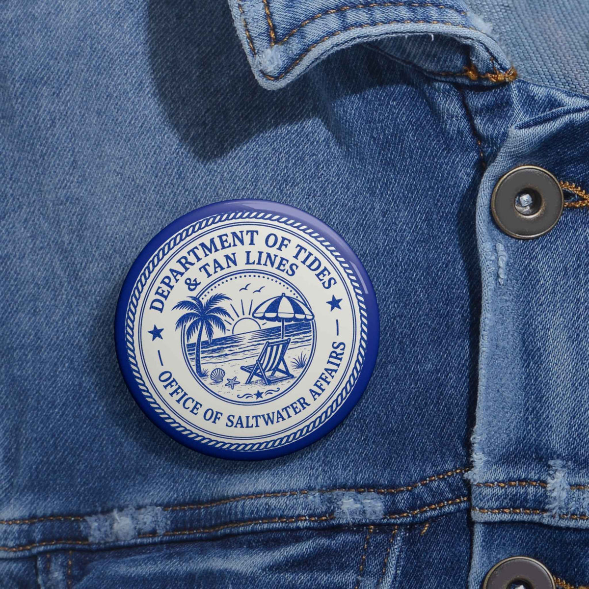 Department of Tides Pin Button – Office of Saltwater Affairs Coastal Seal - Buttons, Pinback - EpiAl's Shop