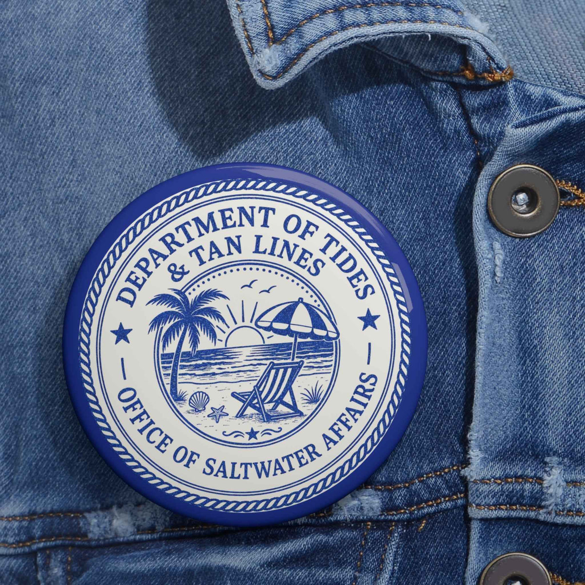 Department of Tides Pin Button – Office of Saltwater Affairs Coastal Seal - Buttons, Pinback - EpiAl's Shop