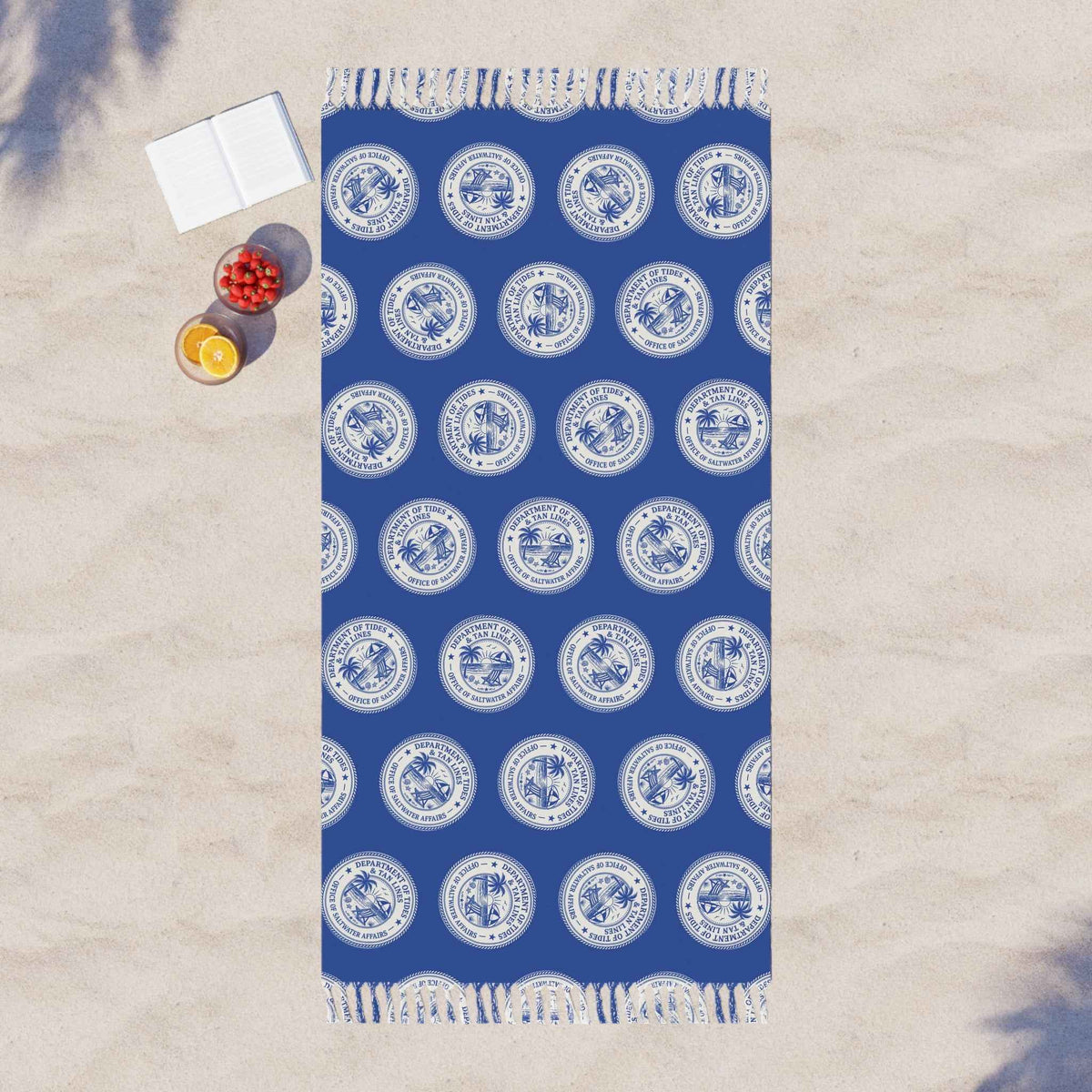 Department of Tides & Tan Lines Beach Blanket – Coastal Seal Boho Towel, Office of Saltwater Affairs - Towels, Beach - EpiAl's Shop