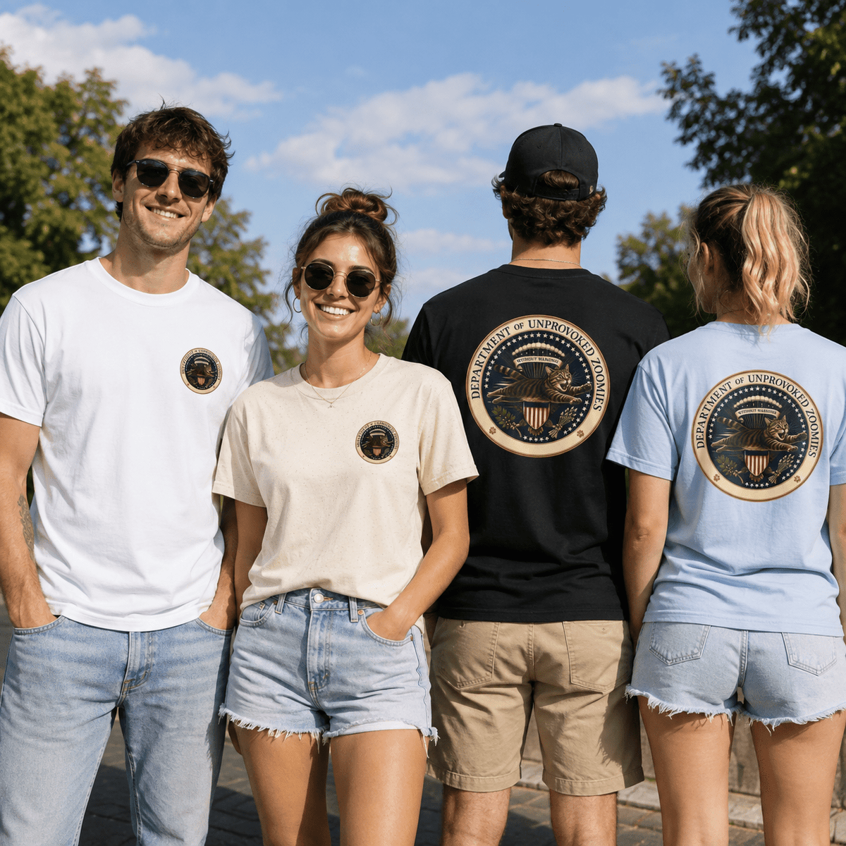 Department of Unprovoked Zoomies Cat T-Shirt | Faux Government Seal Tee - Clothing, Unisex, T-Shirts - EpiAl's Shop