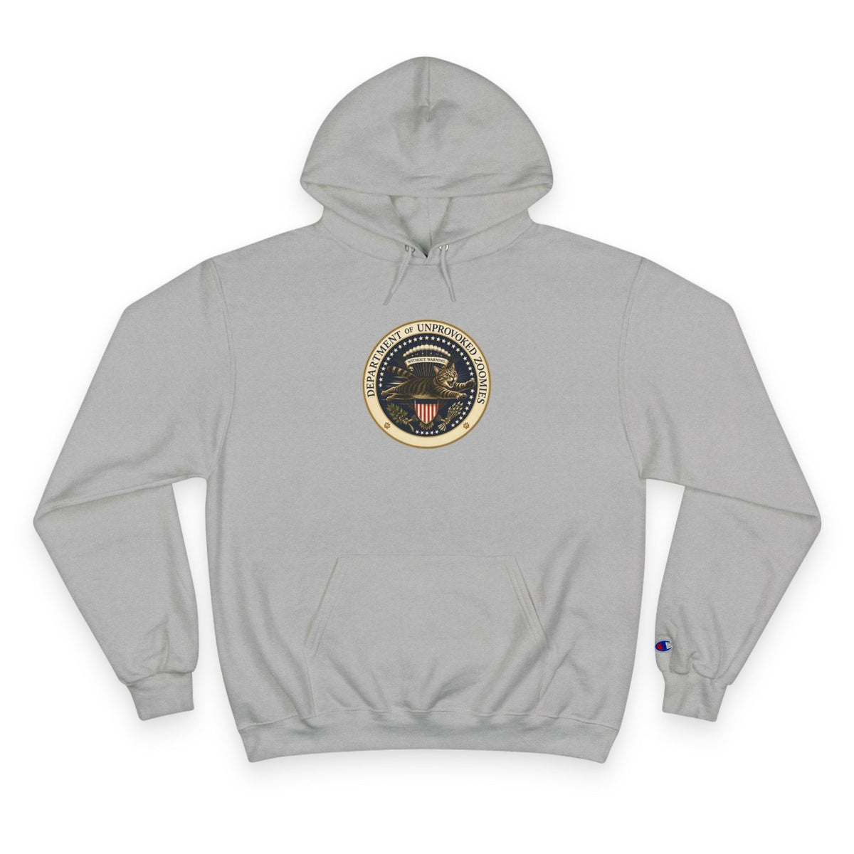Department of Unprovoked Zoomies Champion Hoodie | Funny Cat Seal Sweatshirt - Clothing, Unisex, Hoodies - EpiAl's Shop