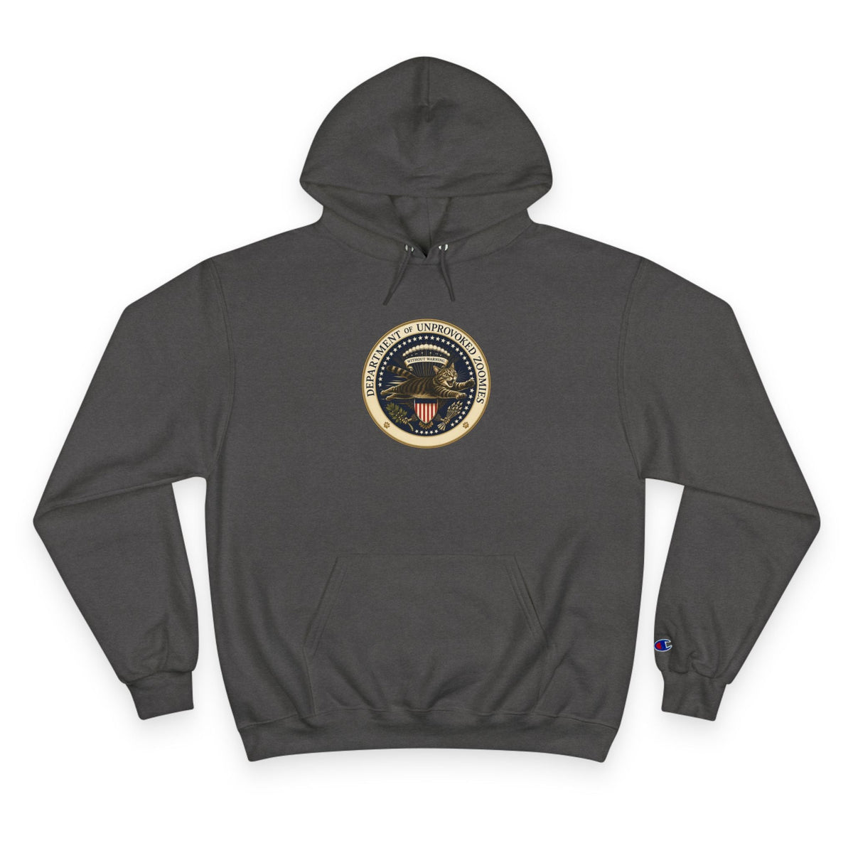 Department of Unprovoked Zoomies Champion Hoodie | Funny Cat Seal Sweatshirt - Clothing, Unisex, Hoodies - EpiAl's Shop