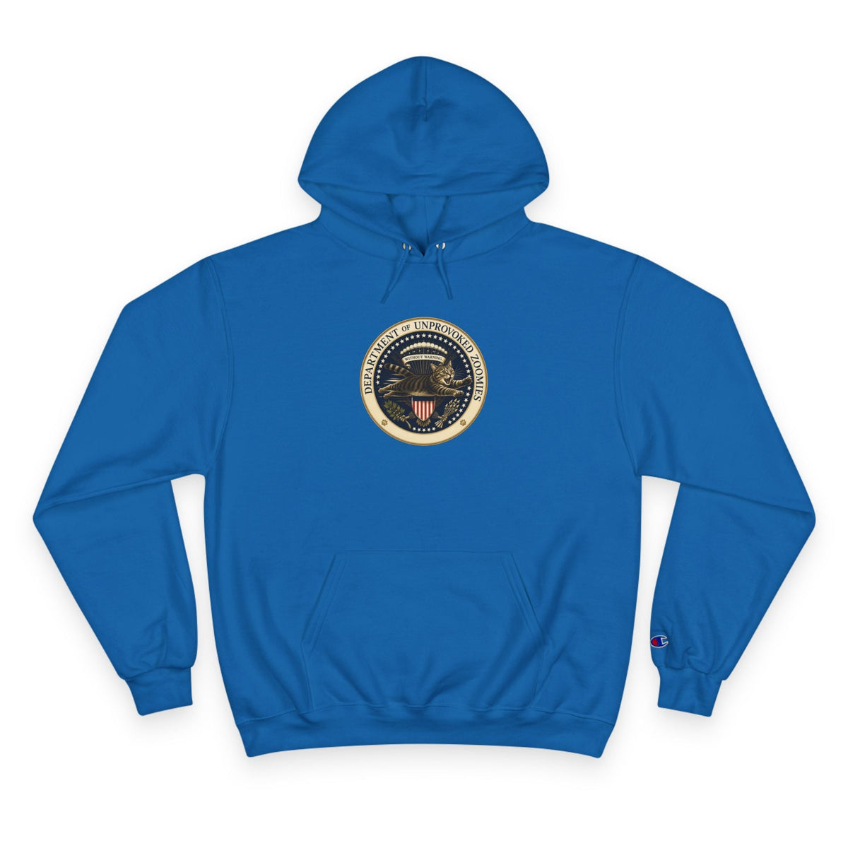 Department of Unprovoked Zoomies Champion Hoodie | Funny Cat Seal Sweatshirt - Clothing, Unisex, Hoodies - EpiAl's Shop
