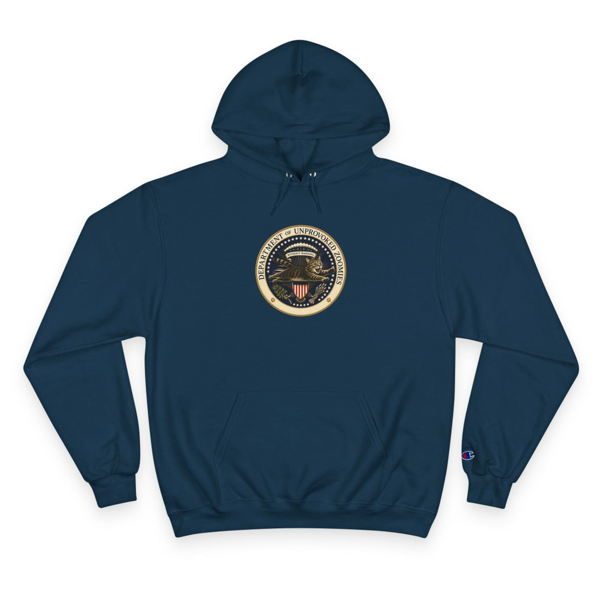 Department of Unprovoked Zoomies Champion Hoodie | Funny Cat Seal Sweatshirt - Clothing, Unisex, Hoodies - EpiAl's Shop